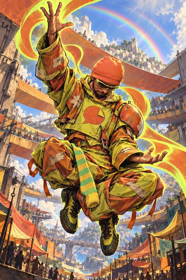 The Mistranslator, the Spirit Fingers character drawn from MonoNeon