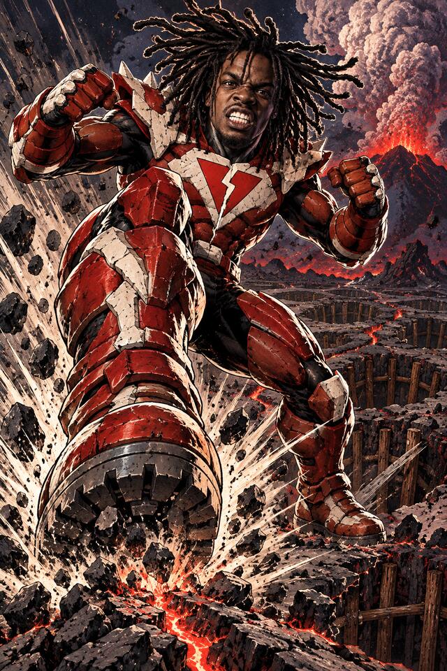 Faultline, the Spirit Fingers character drawn from Thomas Pridgen